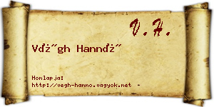 Végh Hannó névjegykártya